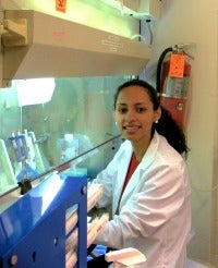 Student working in a lab